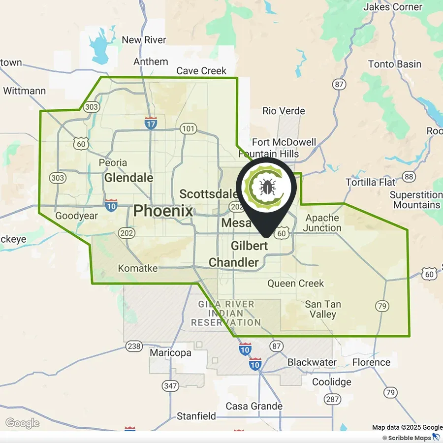 Carter Weed and Pest Control Service Area Map Phoenix, Arizona