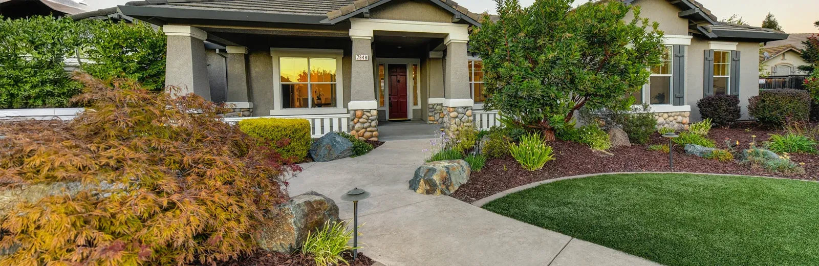 house with. nice green lawn